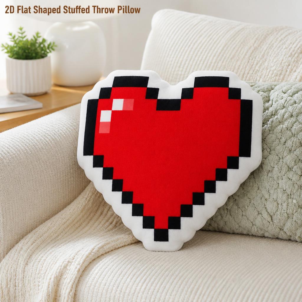 Retro Gaming Life - Cuscino Peluche Pixel Heart Gaming Life