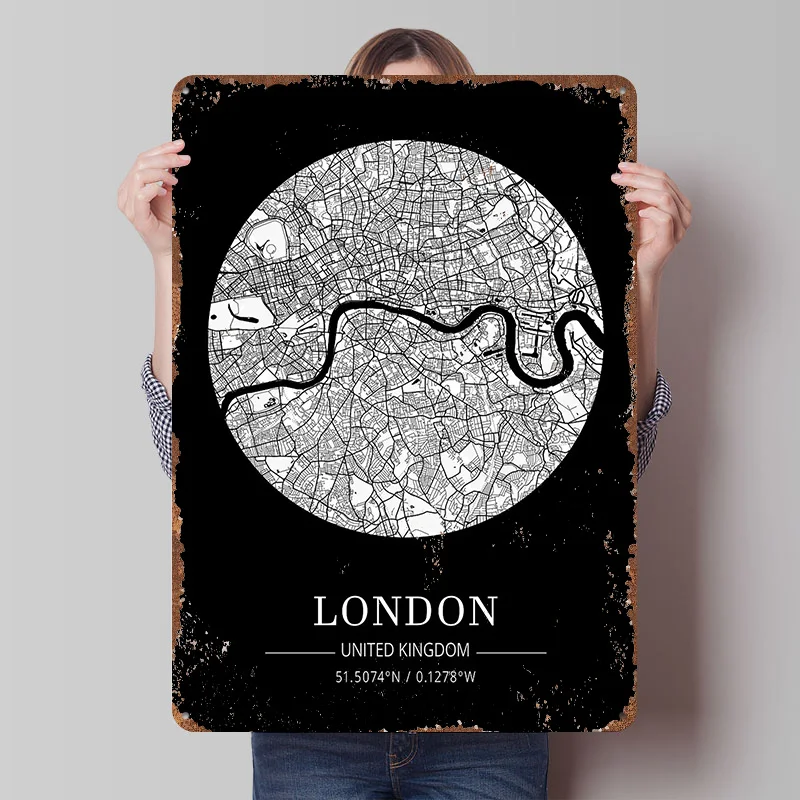 Retro Gaming London - Targa in Latta con Mappa di