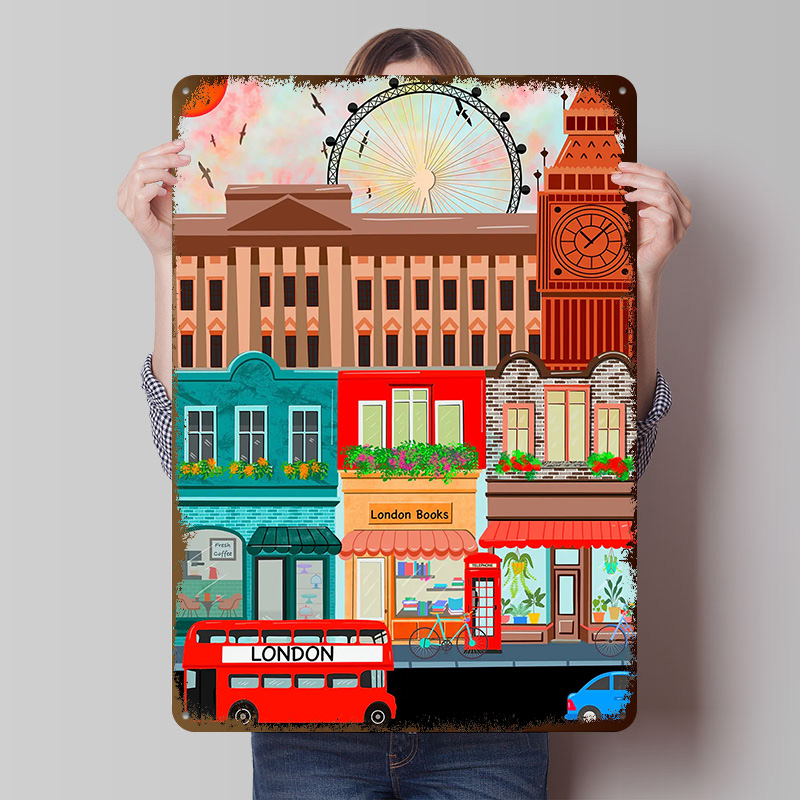 Retro Gaming London - Poster in Latta di Londra, Arte