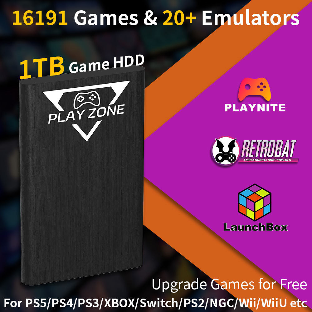 Retro Gaming Emulator Pc - Play Zone 1TB HDD Portatile per