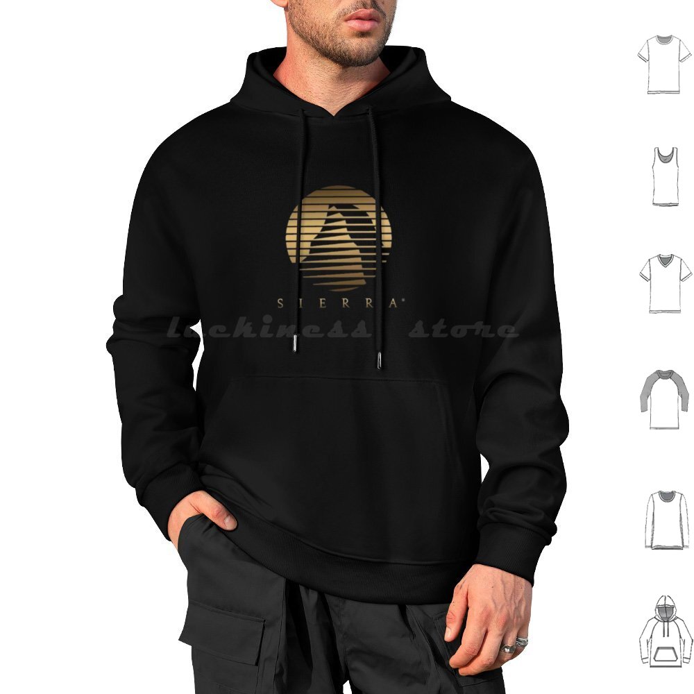 Retro Gaming Life - Felpe con cappuccio Sierra Logo manica