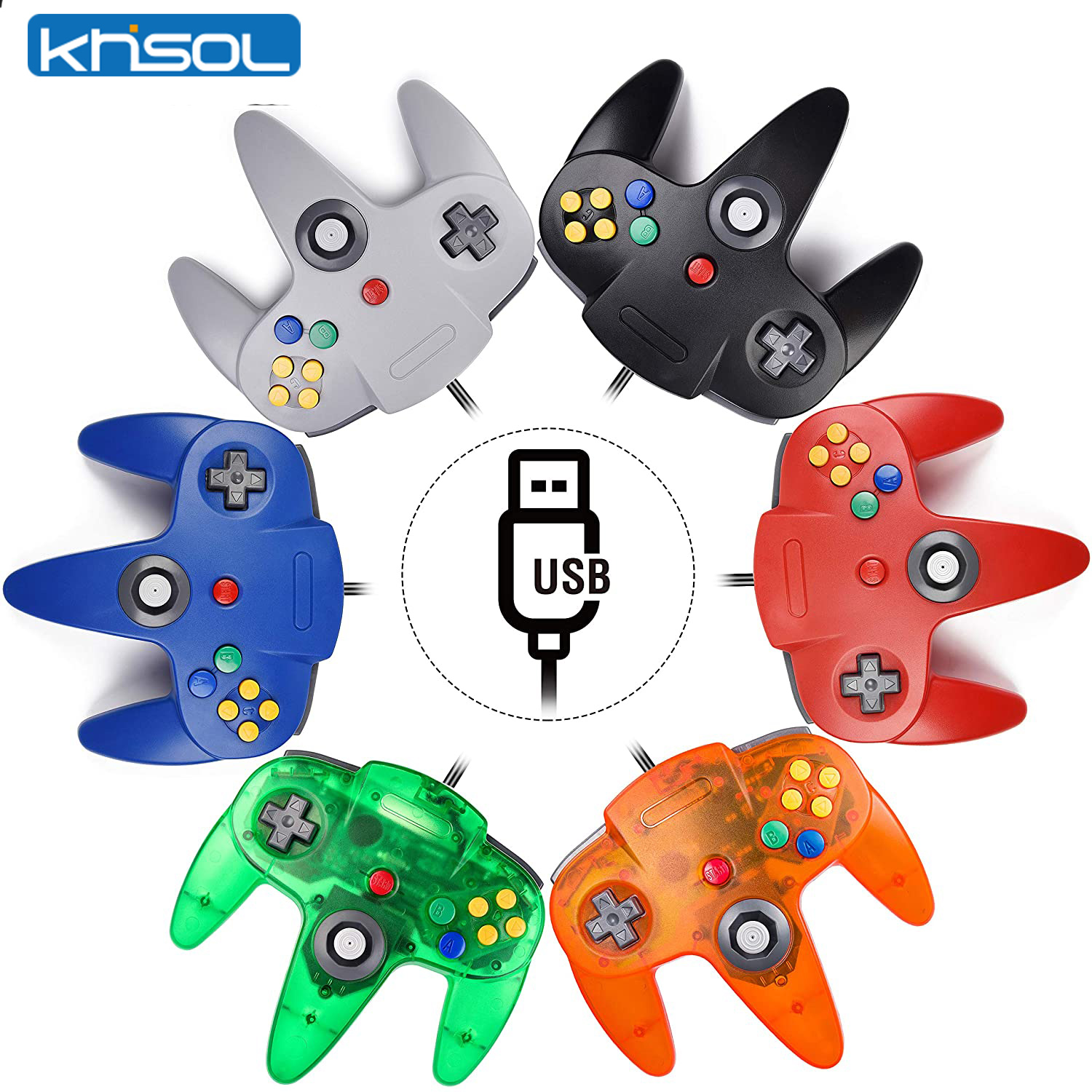 Retro Gaming Best Console - Controller N64 Classico USB cablato remoto
