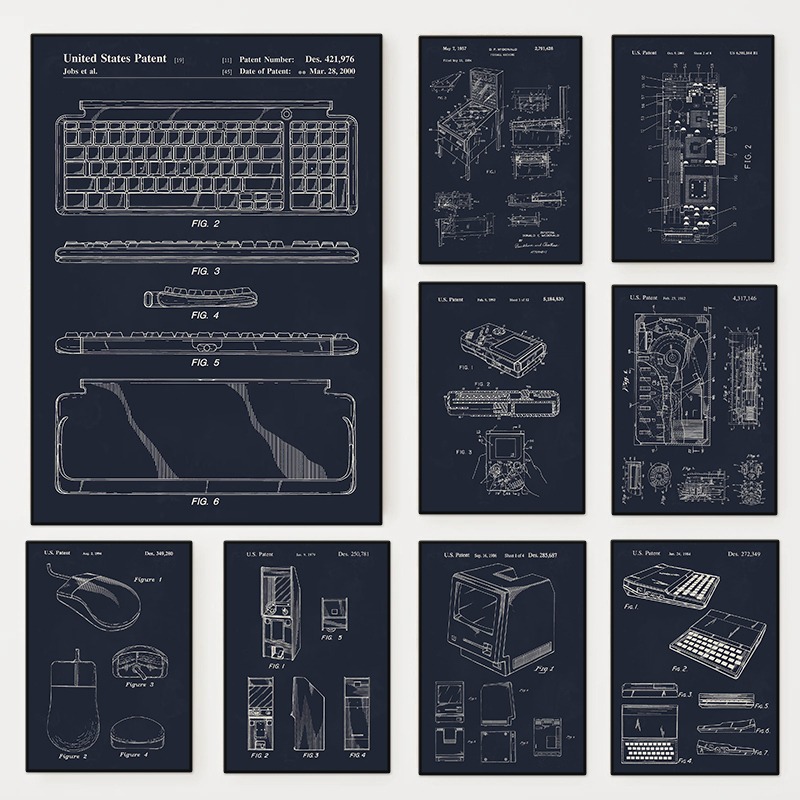 Retro Gaming Life - Giochi per computer Patenti tecnologici Poster