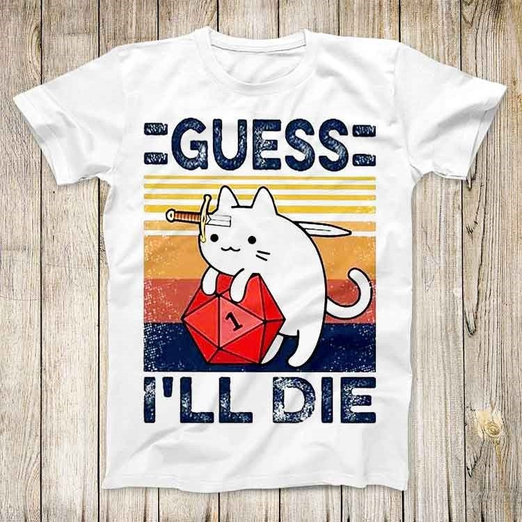 Cute Cat Guess I Ll Die D&D Di - Retro Gaming Style recensione e prezzo